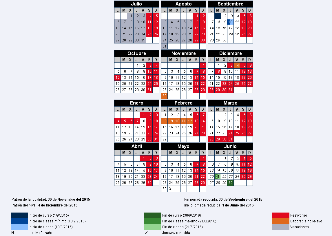 Calendario Escolar 2015 2016 Cpeip Doña Mayor